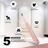 Nexlev Electric Toothbrush| 40000 vibrations/min|USB Type C| 5 Modes| 2 Min timer| 30 sec Quad Interval| 4 Replaceable Brushheads With Cover| IPX7 Waterproof| For Adults|Sparkle Pro ETC-05 Sunset Pink view 2