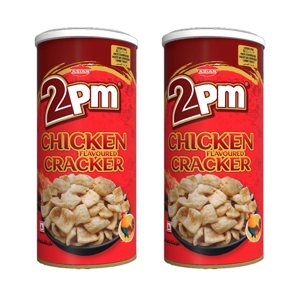 2PM - Chicken Craker Can - Flavoured Craker - Ready To Eat Snacks - Veg Snacks Can - 100 Gm Each - Pack of 2