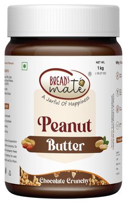 Bread's Mate Peanut Butter 1kg Jar | High Protein | Naturally Gluten Free | No Artificial Ingredients or Additives | Trans Fat-Free (Chocolate Crunchy)