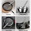 MAAUVTOR Stainless Steel Kitchen Brush Pot Pan Scrubber Wok Brush for Cleaning Dishes Steel Wool Scrubber Brush with Handle Household Kitchen Utensils Cleaning Brush (2) view 4