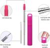 ANAB GI-Metal Reusable Straws, 2 Pack Collapsible Portable Stainless Steel Straws, with Plastic Housing Silicone Tips and Cleaning Brush, Retractable Portable Pocket Drinking Straws view 3