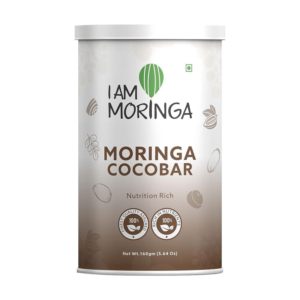 I am Moringa Nutrition Nutri Bar 160 gm with Goodness of Jaggery Peanuts Cocoa & Moringa Leaves Healthy Superfood Rich in Vitamins with No Added Preservatives