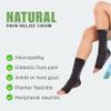 Compression Socks | Bamboo Cotton Open Toe | Women & Men | Plantar Fasciitis Socks for Neuropathy |Plantar Fasciitis Relief | Arch Support | Ankle & Foot Swelling | Black | Pack of 2 view 3