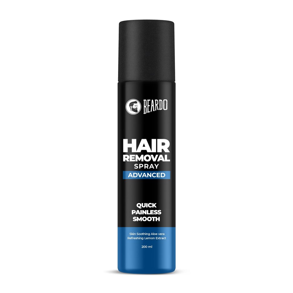BEARDO Hair Removal Spray for Men | Painless & Irritation Free Spray | For Chest, Back, Legs & Under Arms | Aloe Vera & Lemon | Gentle on Skin | No Burning or Itching | Brightening De-Tan Formula - 200ml