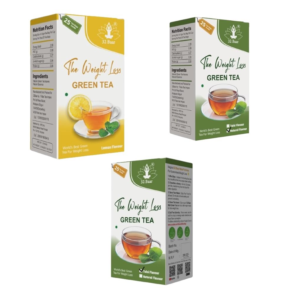 32 Baar Lemon & Natural & Ginger Tea Bag Combo | Herbal Infusion Tea Bags | Relaxing & Refreshing | 25 Tea Bags Each | Perfect for Stress Relief & Immunity Boost | All-Natural Ingredients