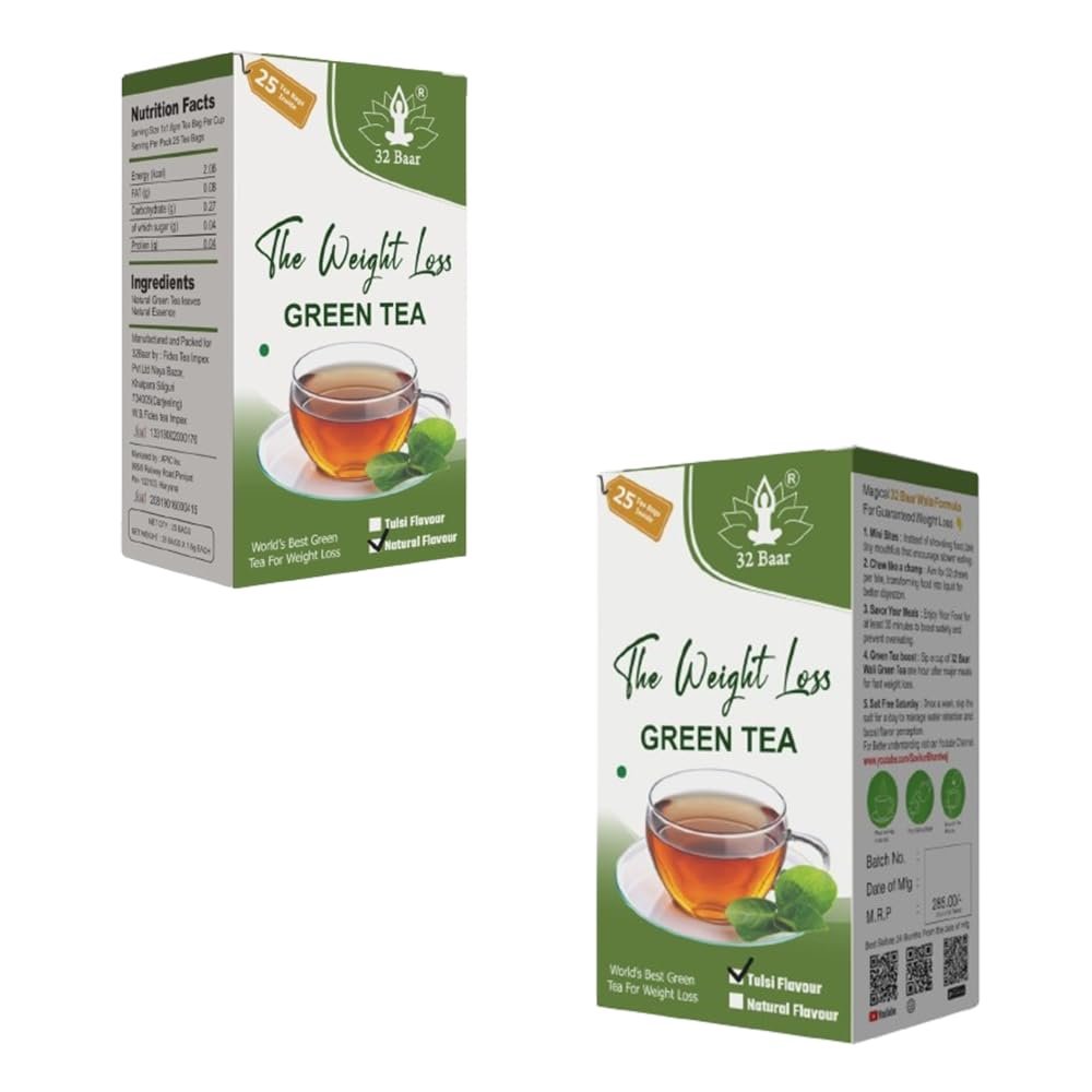 32 Baar Lemon & Tulsi Tea Bag Combo | Herbal Infusion Tea Bags | Relaxing & Refreshing | 25 Tea Bags Each | Perfect for Stress Relief & Immunity Boost | All-Natural Ingredients