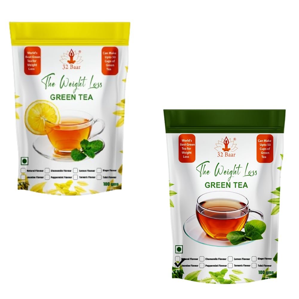 32 Baar Lemon & Ginger Flavoured Tea Combo | Herbal Infusion Green Tea Leaves | Relaxing & Refreshing | Perfect for Stress Relief & Immunity Boost | All-Natural Ingredients