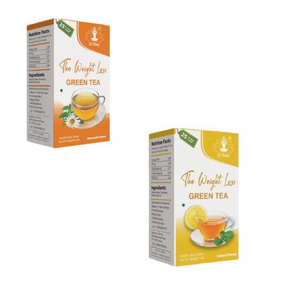 32 Baar Chamomile & Lemon Tea Bag Combo | Herbal Infusion Tea Bags | Relaxing & Refreshing | 25 Tea Bags Each | Perfect for Stress Relief & Immunity Boost | All-Natural Ingredients