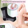 Compression Socks | Bamboo Cotton | Open Toe| Women & Men | Nano Compression Socks for Neuropathy | Arch Support | Ankle & Foot Swelling | Black, White | Pack of 2 view 3