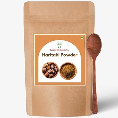 Marvell Exports | Haritaki Powder | Terminalia Chebula | Kadukkai Podi/Karakkaya Pudiyamu | Harad for Eating | Drink | Face Pack | Hair Care | No Added Preservatives | Free Spoon
