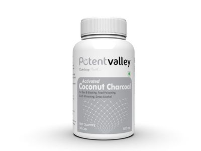Potentvalley Coconut Charcoal Tablets - Natural Activated Charcoal for Detoxification,Support Gas Relief, and Digestive Comfort - 60 Tablets 500MG