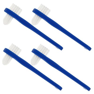FORZARAGAZZI 4 Pcs Portable Cleaning Brush Denture Brush Portable Denture Toothbrush Double Heads Cleaning Brush Portable Toothbrush Manual Toothbrushes Small Denture Cleaning Brush Aldult Pp
