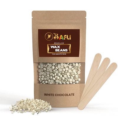 BAFLI Activated Charcoal Hard Wax Beans Depilatory Wax (100gm, White)
