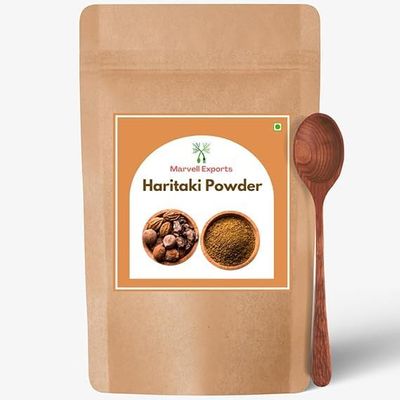 Marvell Exports | Haritaki Powder | Terminalia Chebula | Kadukkai Podi/Karakkaya Pudiyamu | Harad for Eating | Drink | Face Pack | Hair Care | No Added Preservatives | Free Spoon