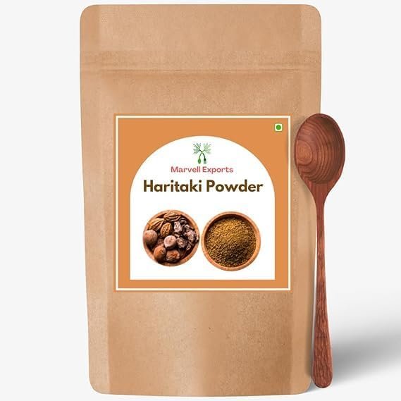Marvell Exports | Haritaki Powder | Terminalia Chebula | Kadukkai Podi/Karakkaya Pudiyamu | Harad for Eating | Drink | Face Pack | Hair Care | No Added Preservatives | Free Spoon