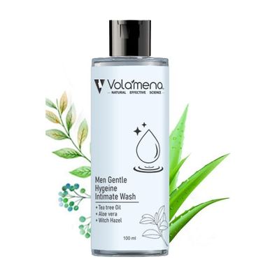 Volamena Men Hygiene Intimate Wash With Ginseng root Extracts, Witch Hazel effectively Removes Bacteria, Odor and Impurities 100 ml