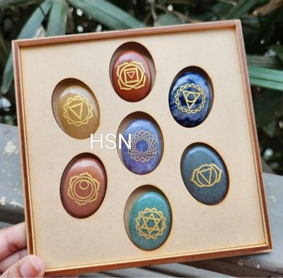 7 Chakra Engraved Reiki Crystal Set - Healing Gemstones for Reiki and Crystal Healing