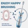 Baby Bucket Kids Electric Toothbrush for Ages 3+, IPX7 Waterproof, Rechargeable, 3 Smart Modes with Memory, Includes 3 Replacement Brush Heads (Blue) view 2