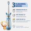 Baby Bucket Kids Electric Toothbrush for Ages 3+, IPX7 Waterproof, Rechargeable, 3 Smart Modes with Memory, Includes 3 Replacement Brush Heads (Blue) view 3