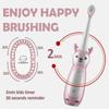 Baby Bucket Kids Electric Toothbrush for Ages 3+, IPX7 Waterproof, Rechargeable, 3 Smart Modes with Memory, Includes 3 Replacement Brush Heads-Pink) view 2
