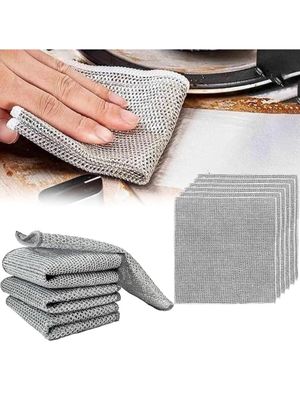 KUMISHRI Multipurpose Wire Dishwashing Rags pcs 14 for Wet and Dry Stainless Steel Scrubber, Steel Wire Dish Cloth, Reusable, Non-Scratch Wire for Washing Dishes Sinks Counters, Easy to Use and Clean