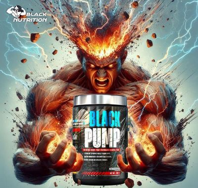 BLACK NUTRITION Extreme Pre-Workout Supplement with Beta-Alanine, Creatine, AAKG, Glutamine For Performance | Lean Muscles Building | Strength | Mental Focus | Energy Boost | Powerful Pumps | Next Generation Preworkout Formulation [60 Servings , Mang