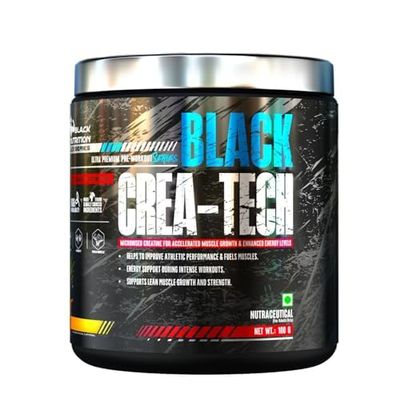 Black Nutrition Crea-Tech Creatine Monohydrate Powder Micronised for Easy Mixing and Consumption 100% Pure Creatine Proven to Improve Physical Performance & Recovery [33 Servings, Pineapple]