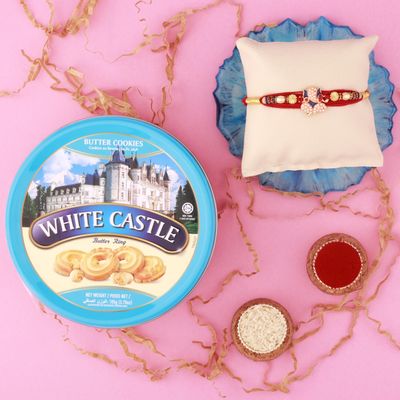 SFU E Com Pearl Ganesha Rakhi And Premium Cookies For Children | Rakhi Gift For Brother | Rakhi Chocolate Gift | 037