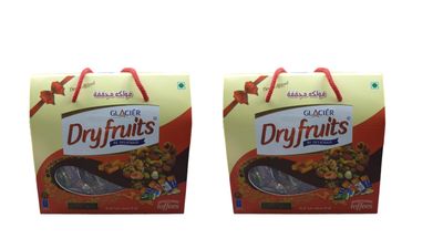 Glacier Dry fruit Gourmet Toffee | Soft and Tasty Dryfruit Flavoured Toffees | Almond Toffee | Healthy & Tasty Toffees | Purse Gift Pack of 2/50 pcs x2 / 325gmsx2