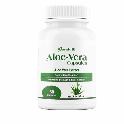 Aloe Vera Capsules 500mg 60 Capsule for Skin Cleanser & Stomach Health