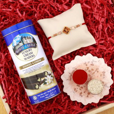 SFU E Com Chocolates and Trendy Rakhi Bundle Festive Joy for Raksha Bandhan | White Castle Chocolates With Rakhi | Rakhi Chocolate For Brother | 27