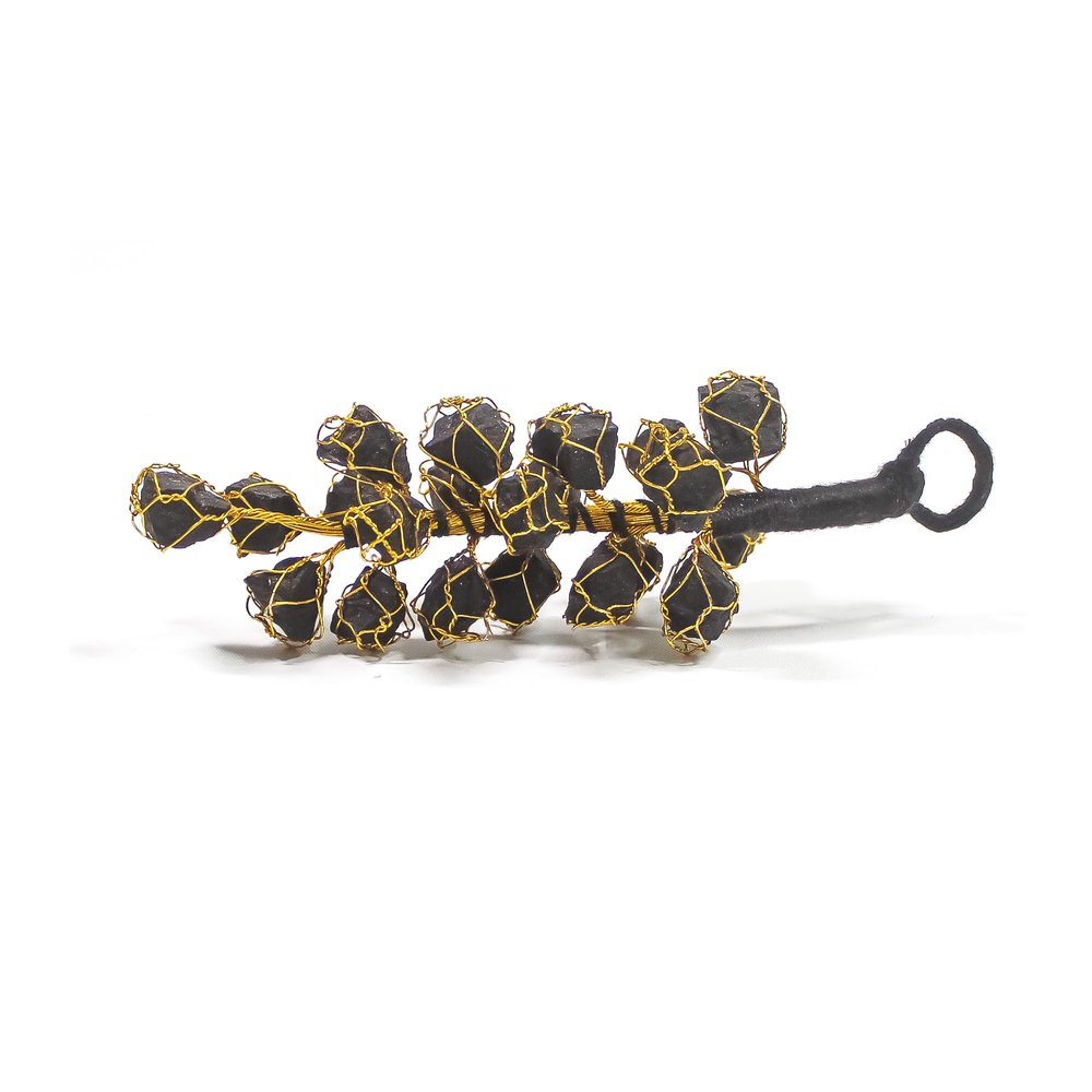 The Cosmic Connect Natural Black Tourmaline Tumbled Door/Wall Hanging for Protection and Grounding