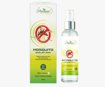 Shree Sanjeevani Mosquito Repellent Spray with natural ingredients Neem oil,Lemongrass oil,Citronella oil etc, protection against Dengue, Malaria & Chikungunya, Safe on Skin
