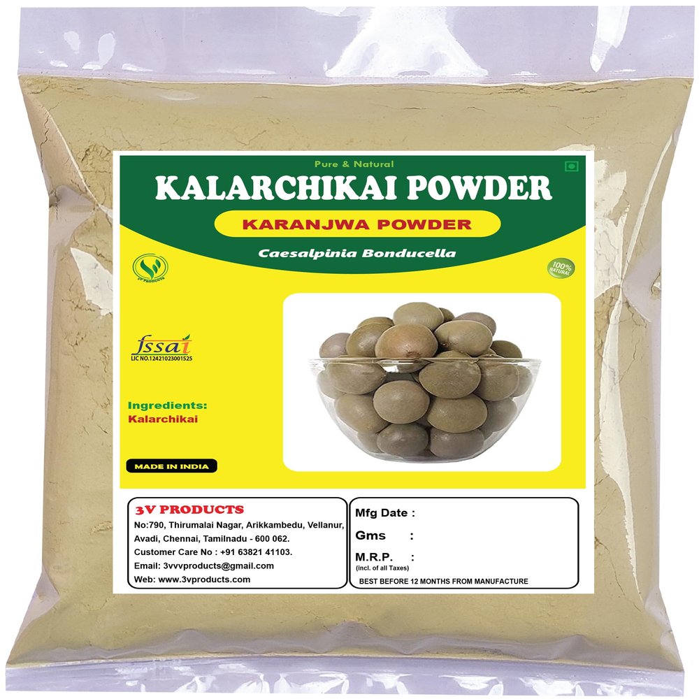 3V PRODUCTS Kalarchikai Powder 400g | Fever Nut | Kantkarej | Caesalpinia Bonducella (Pack of 4x100g)