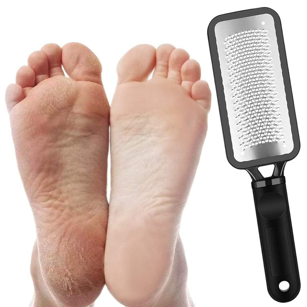 MKSL Leg, Heel & Foot Scrubber for Dead Skin - Very Sharp & Big (11 * 3 inch) - Pedicure & Feet Scrub Tools, Foot Scraper Cleaner & Filer, Callus Remover For Cracked Heels (Metal)