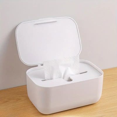 COSKIRA Tissue Box Holder, Modern Design, Stylish Box with lid Plastic Newborn Products Travel, Bedroom,Office, Rectangle Paper Facial Tissue Box Holder, Dryer Sheet Dispenser for Laundry Room-Multi
