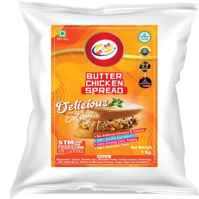 Am 2 Pm - Butter Chicken Spread Multiopurpose Creamy Sauce For Burgers, Sandwiches Salad Dressing,Veg Non Veg Fried Snack Wraps & Rolls Hot Dog Momos - 1Kg