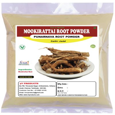 3V PRODUCTS Mookirattai Root Powder 200g | Punarnava Root (Pack of 2x100g)