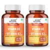 The Body Reserve """ Vitamin D3 K2 Mk7-120 Veg Tablets, 100% Rda Plant-Based Vitamin D3 Supplement From Lichen Source With Vitamin K2 As Mk7 Menaquinone, Pack Of 2""" view 1