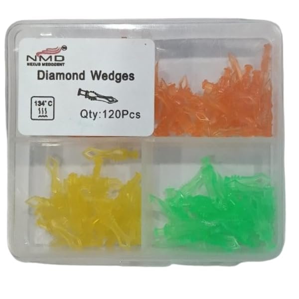NMD Nexus Medodent Dental Diamond Shape Wedges Assorted Strong & Rigid To Hold (1 Pk /120 Pcs)