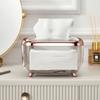 BLURISM Home decor tissue box, Transparent tissue box, convenient decorative buckle fixing, pet, ABS tissue dispenser box for table, restaurant, bathroom, cafe (Rose Gold) view 1