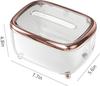 BLURISM Home decor tissue box, Transparent tissue box, convenient decorative buckle fixing, pet, ABS tissue dispenser box for table, restaurant, bathroom, cafe (Rose Gold) view 2