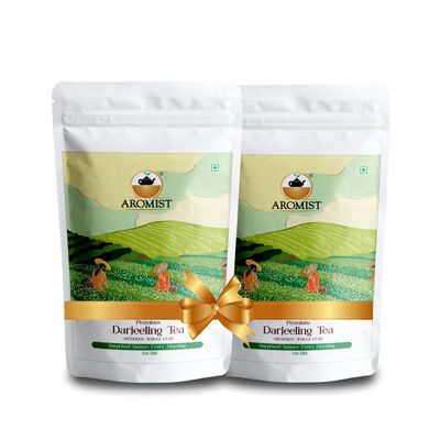 Aromist Darjeeling Tea | Fruity, mossy Flavor | Floral Aroma | Darjeeling Leaf | Refreshing | Finest Single Leaf | No Preservatives | 100 Gms Each | Pack Of 2