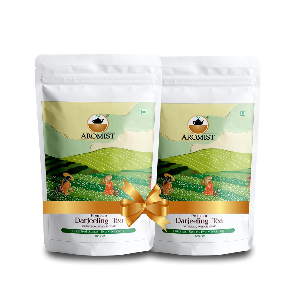 Aromist Darjeeling Tea | Fruity, mossy Flavor | Floral Aroma | Darjeeling Leaf | Refreshing | Finest Single Leaf | No Preservatives | 100 Gms Each | Pack Of 2