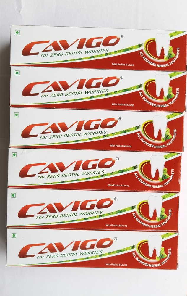 CavigoAll Rounder Toothpaste, 13 Active Ayurvedic Ingredients, Podina, Toma Beej, Lavang Oil, Prevents Gum Bleeding & Swelling, Decreases Sensitivity, 100g (pack of 6)