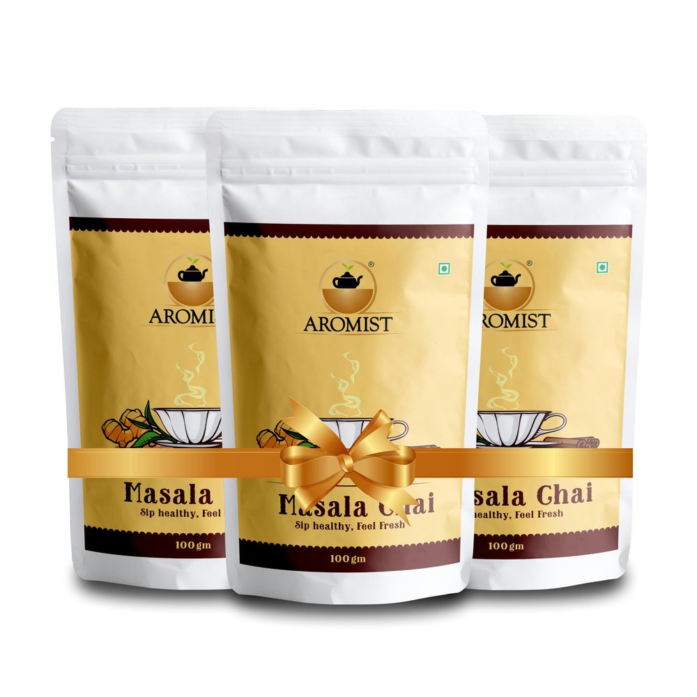 Aromist Masala Chai (100 Gm) | Pack of 3 |Strong and Rich Strengh | Added Crushed Indian Spices | Refreshing | Perfectly blend | All Natural Ingredients | No Artificial Flavour | No Preservatives