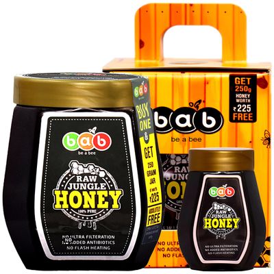 BAB Raw Jungle Honey 1 Kg + 250g extra free | 100% Pure & Natural | Unprocessed & Unpasteurized | Unheated & Unfiltered | Sugar-Free | Immunity-Boosting with Rich Antioxidants