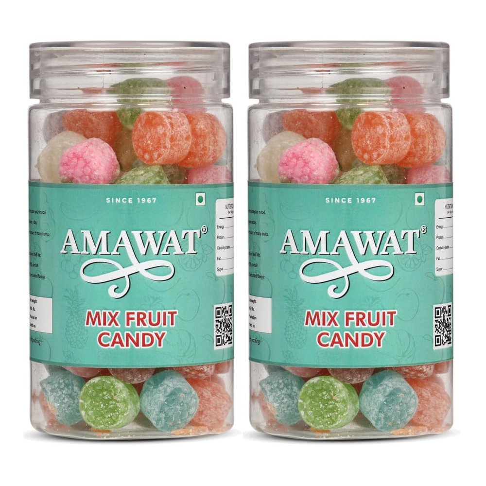 AMAWAT Mix Fruit Candy (300gm; Pack of 2) | Colourful Khatti Meethi Goli | Tasty Mouth fresheners toffees| Kids Snack | Confectionery Item