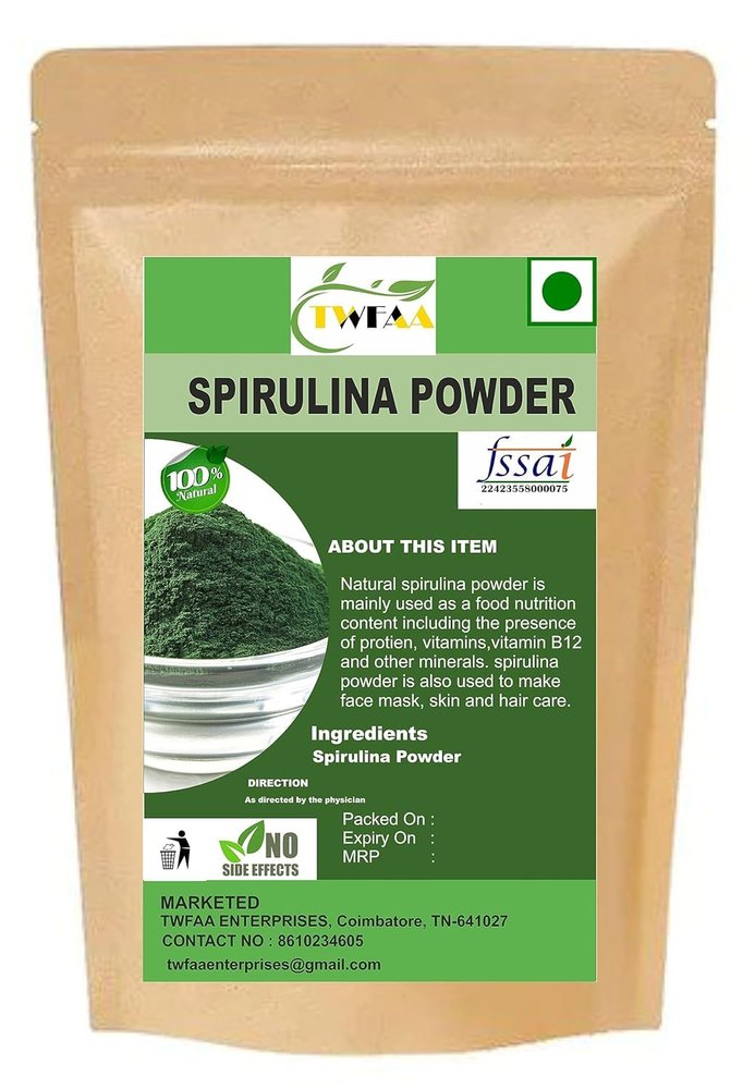 Twfaa Organic Spirulina Powder Rich in Protein/For Men & Women | Natural Superfood | Rich in Protein, Vitamins & Minerals | Boost Energy & Immunity (500 grams)