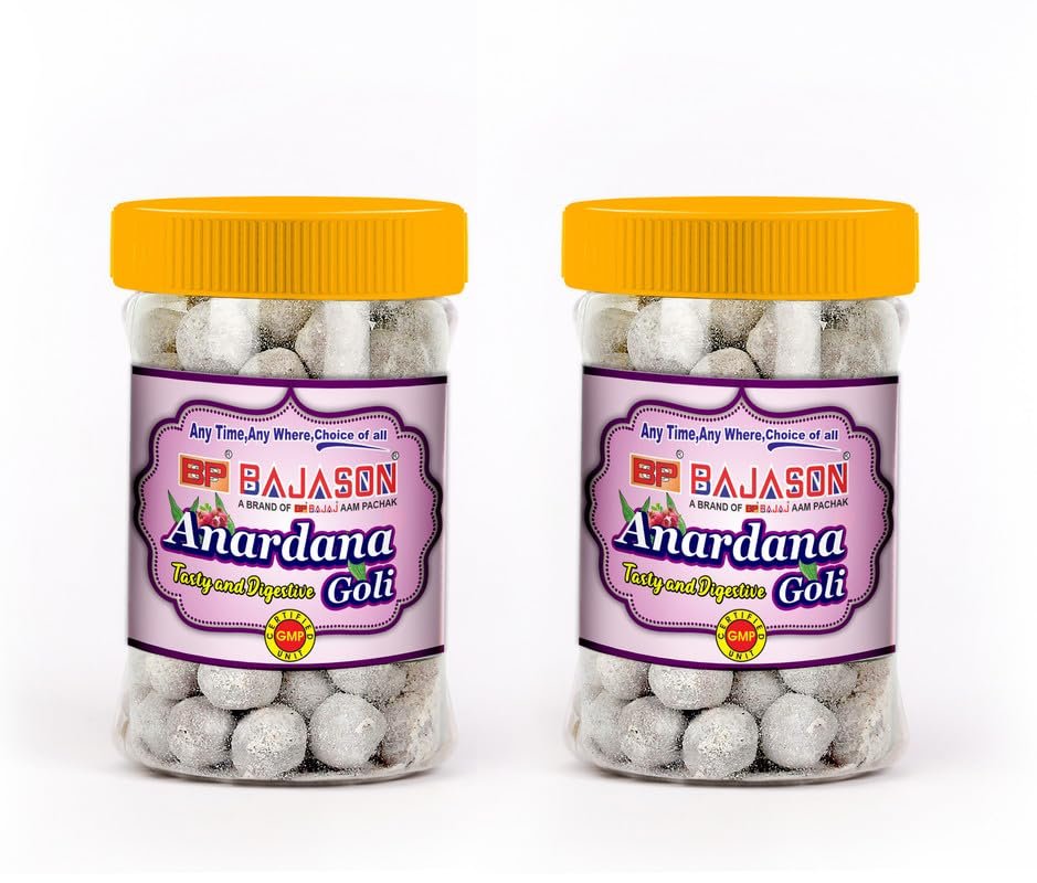 Bajason Anardana Goli | Natural & Digestive | Khatta Meetha Mukhwas, Mouth Freshner (Pack Of 2, 200g each)